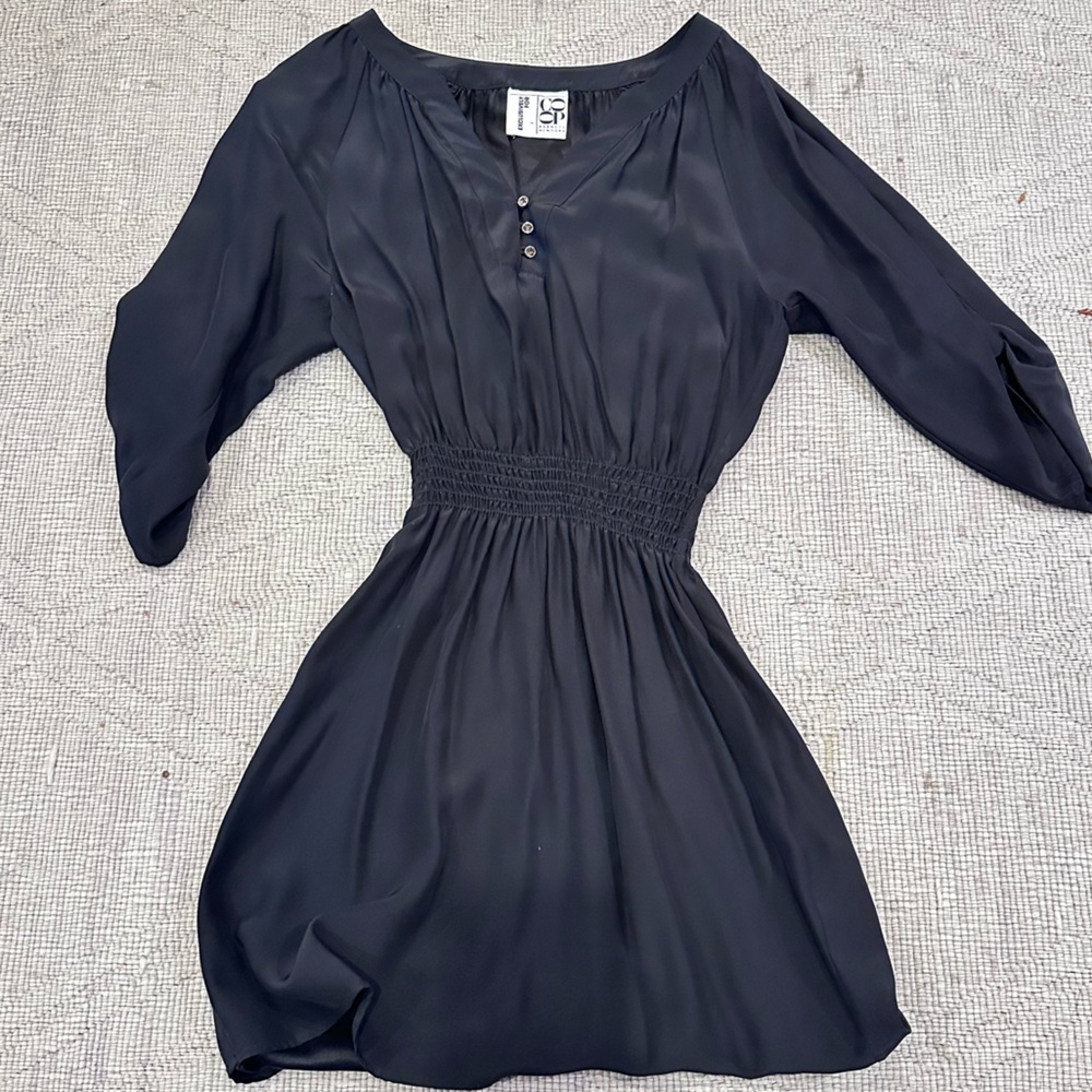 Gorgeous EUC Barneys New York Black Silk Mini Dress  Size S